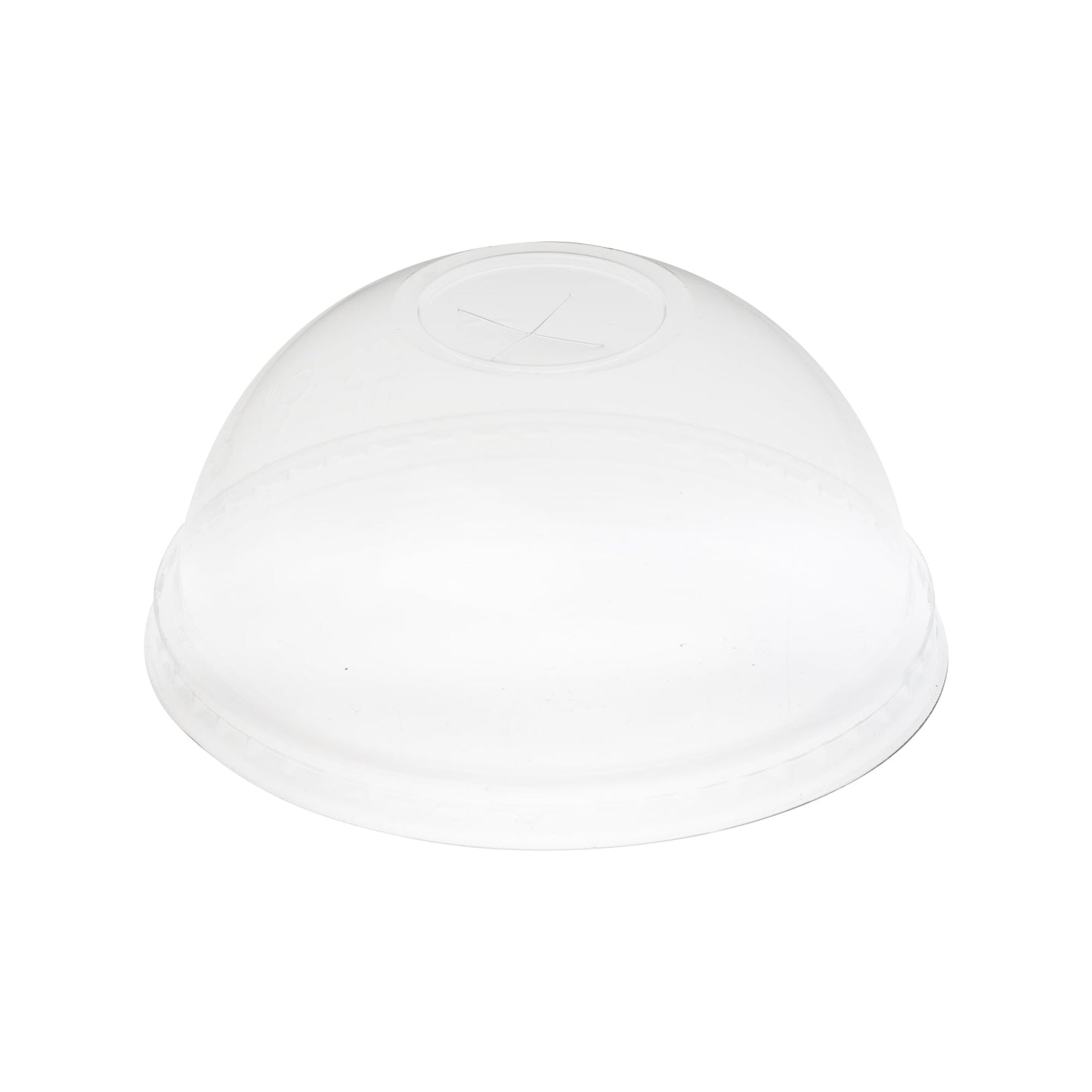 Clear plastic dome-shaped lid with a central X-shaped slit, typically used for covering beverages or food items. The Segafredo Zanetti Beverage Lids offer the same convenience while reducing waste from straws.