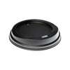 A Segafredo Zanetti Beverage Lid, featuring a small white vent hole, rests upside down against a stark white background.